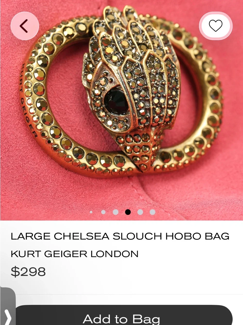 Large Kurt Geiger Chelsea Hobo bag - Picture 2 of 6
